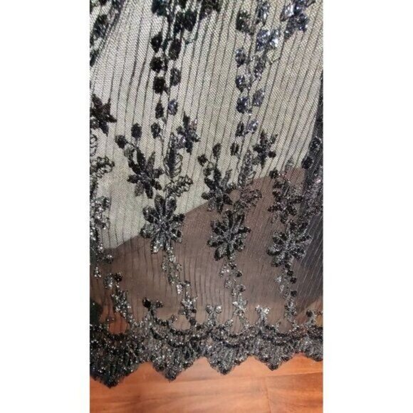 Revolve Reve Riche Maxi Dress Gown Black Strapless Sheer Corset Kamila - Picture 9 of 16